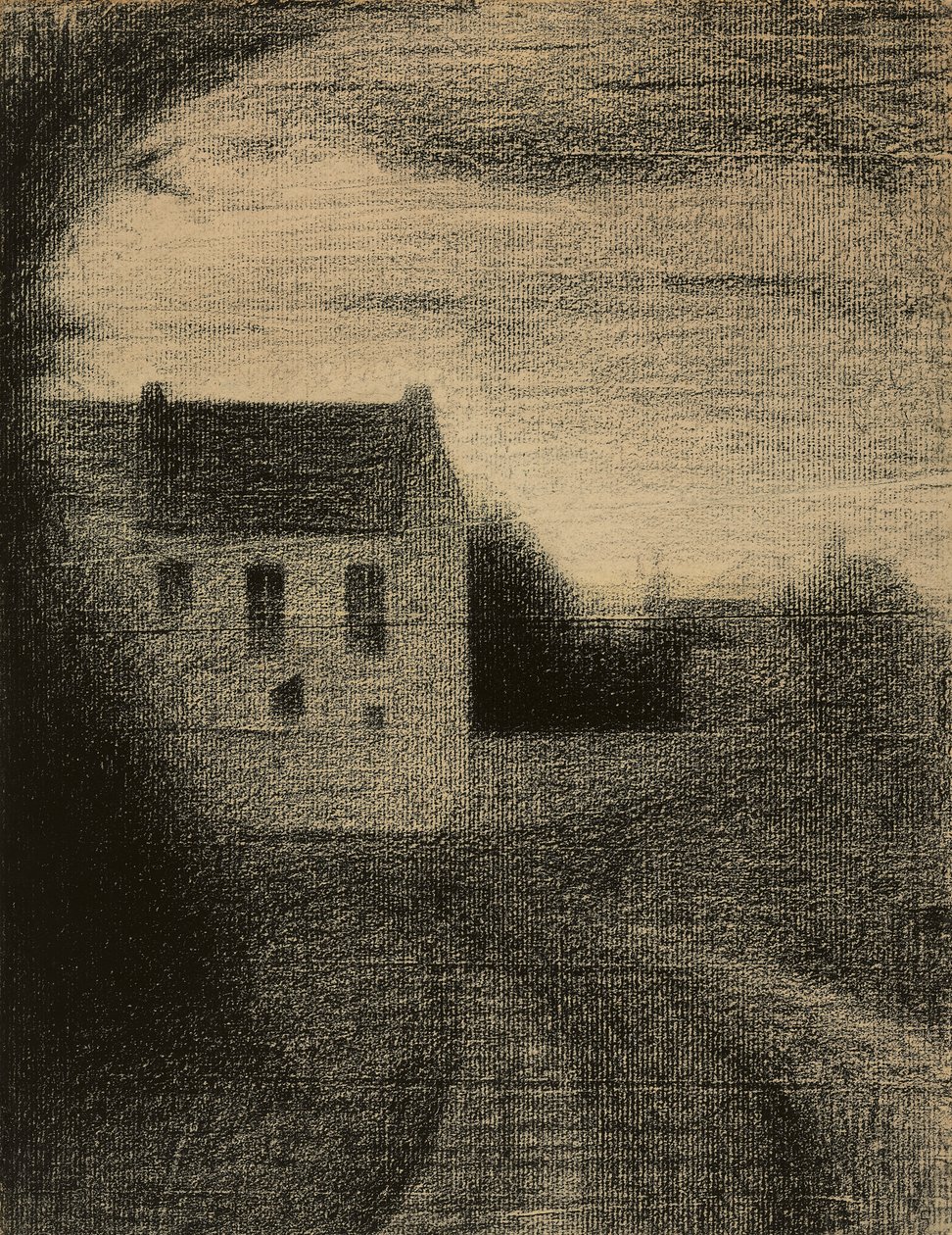 Square House; Neliönmuotoinen talo, n. 1882-1884 tekijältä Georges Pierre Seurat