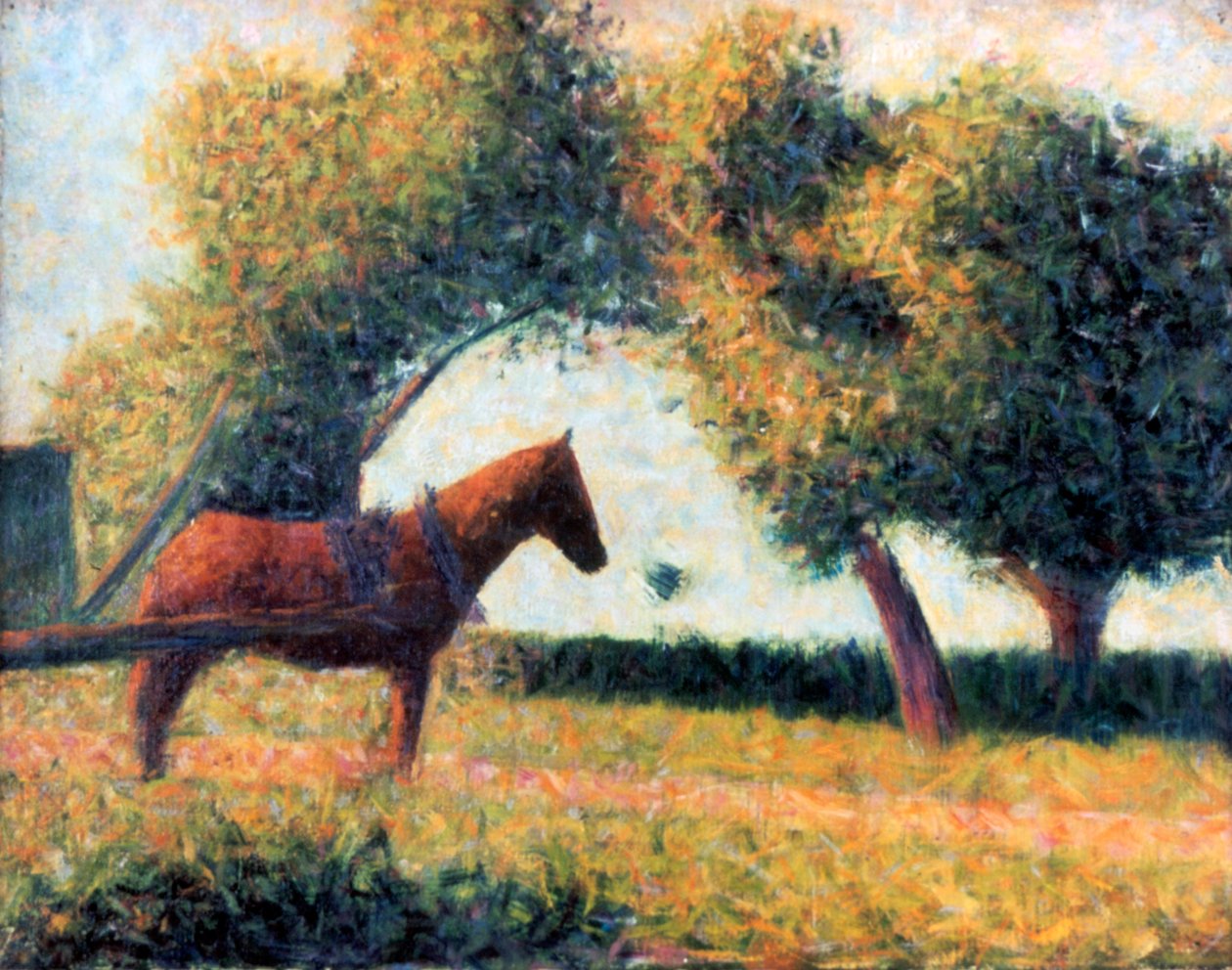 Valjastettu hevonen, 1883 tekijältä Georges Pierre Seurat