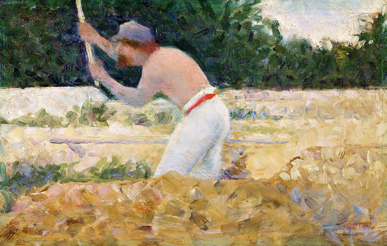 The Stone Breaker, n. 1882 (öljy paneelissa) tekijältä Georges Pierre Seurat