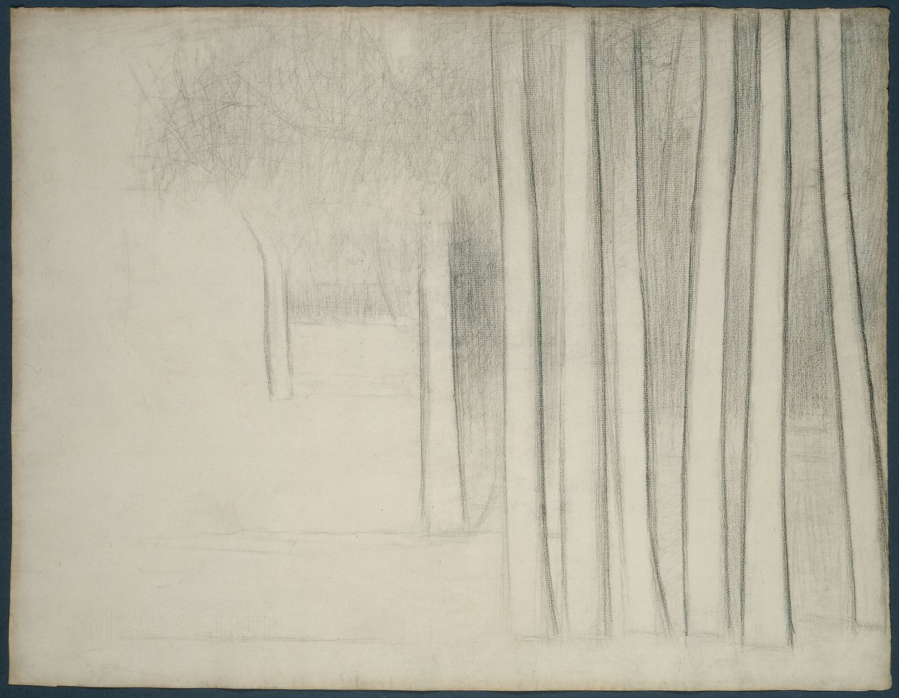 Tree Trunks (tutkimus La Grande Jattelle) tekijältä Georges Pierre Seurat