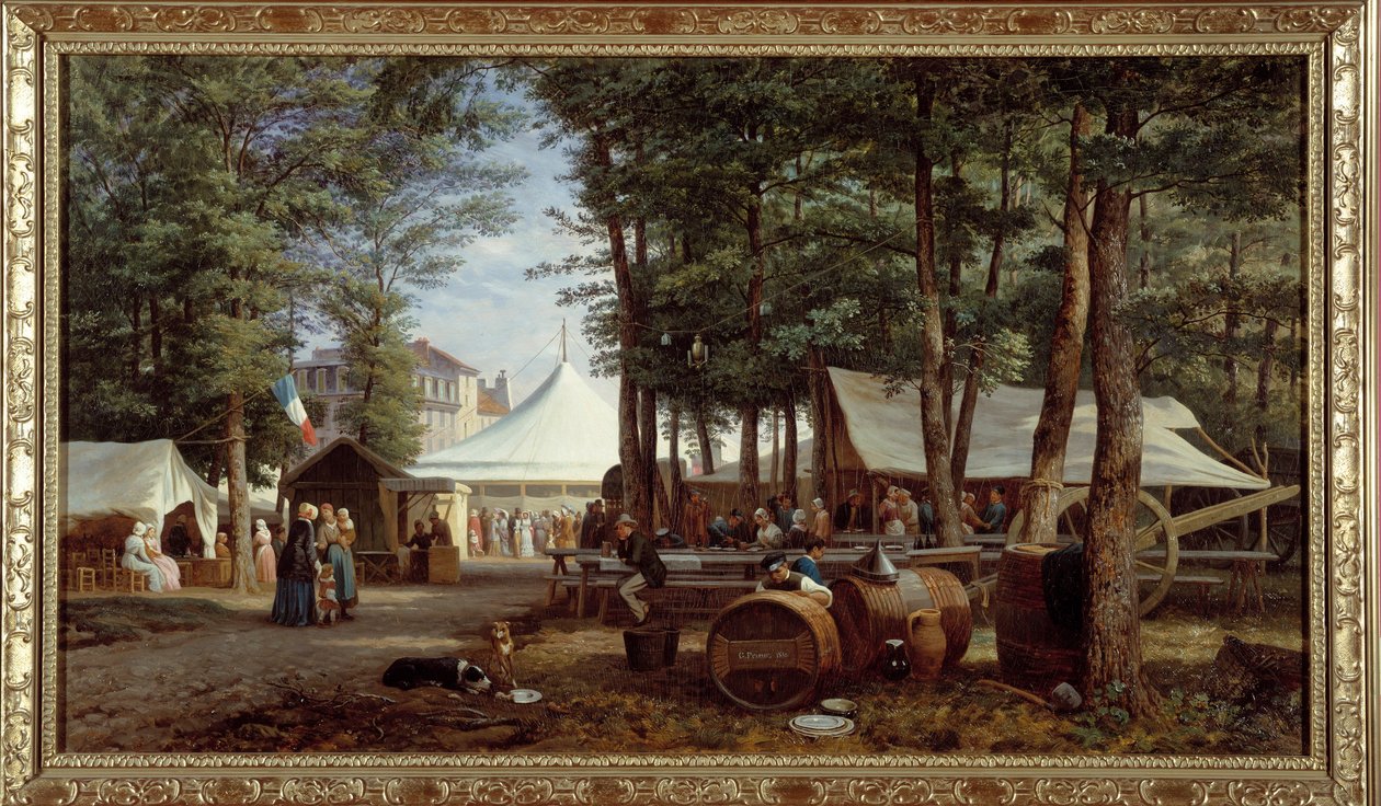 Majatalojen juhla vuonna 1850. Georges Prieurin maalaus (1800-luku) tekijältä Georges Prieur