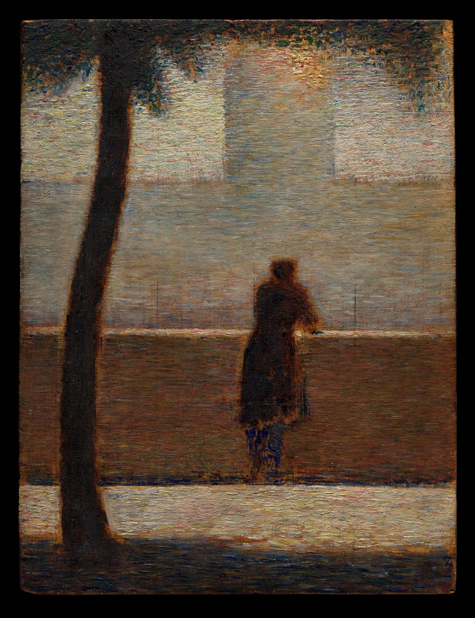 Mies, joka nojaa kaiteeseen tekijältä Georges Seurat