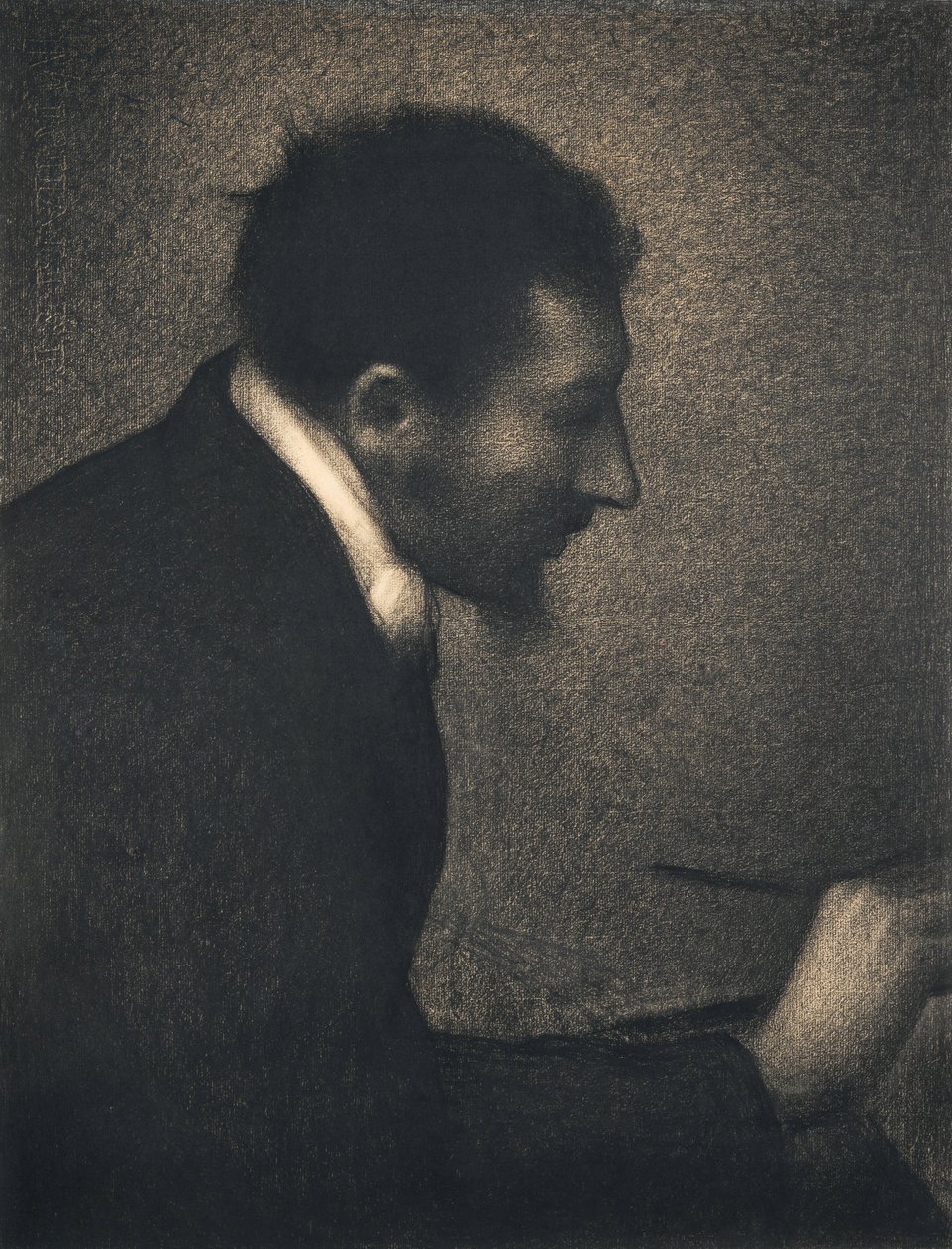 Aman-Jean, 1882-83 (conté-kyniä Michallet-paperille). tekijältä Georges Seurat