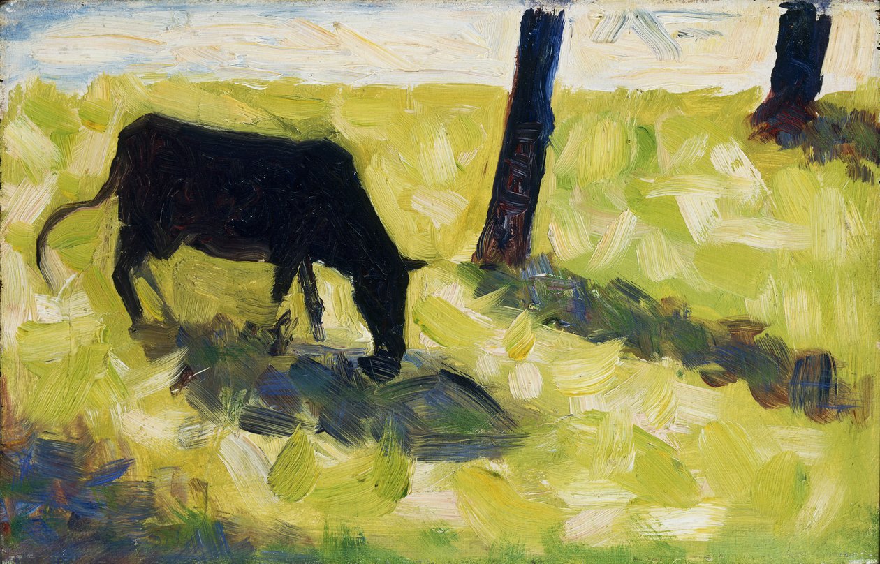 Musta lehmä niityllä tekijältä Georges Seurat