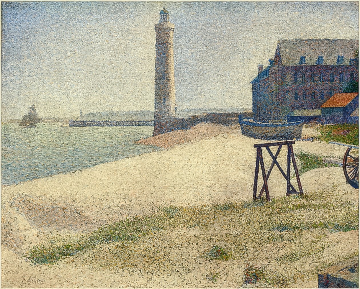 Majakka Honfleurissa. 1886 tekijältä Georges Seurat