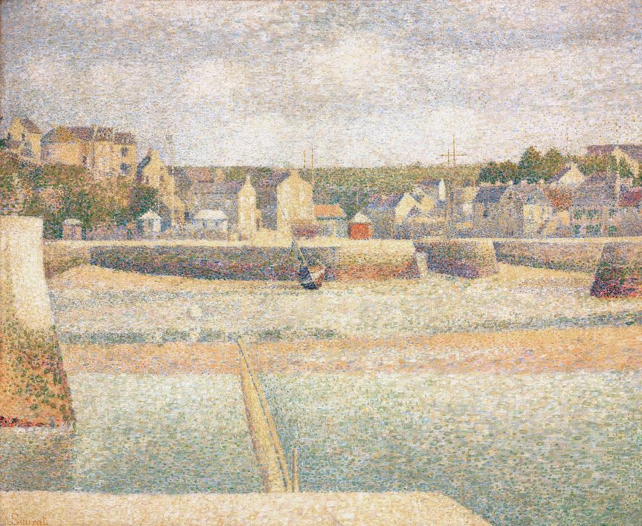Der äußere Hafen von Porten-Bessin bei Ebbe tekijältä Georges Seurat