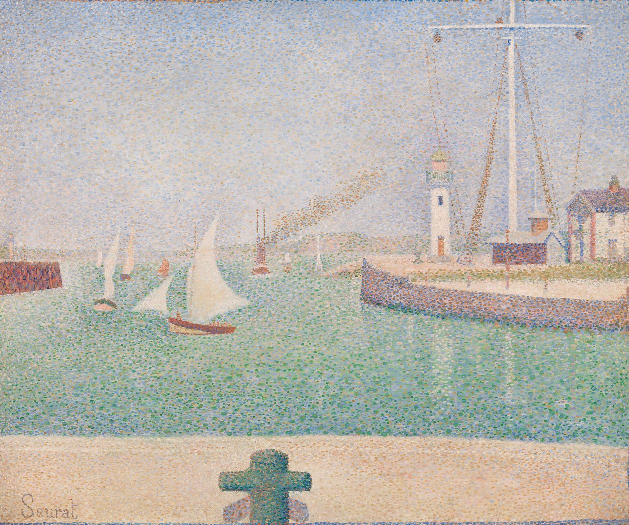 Honfleurin sataman sisäänkäynti tekijältä Georges Seurat