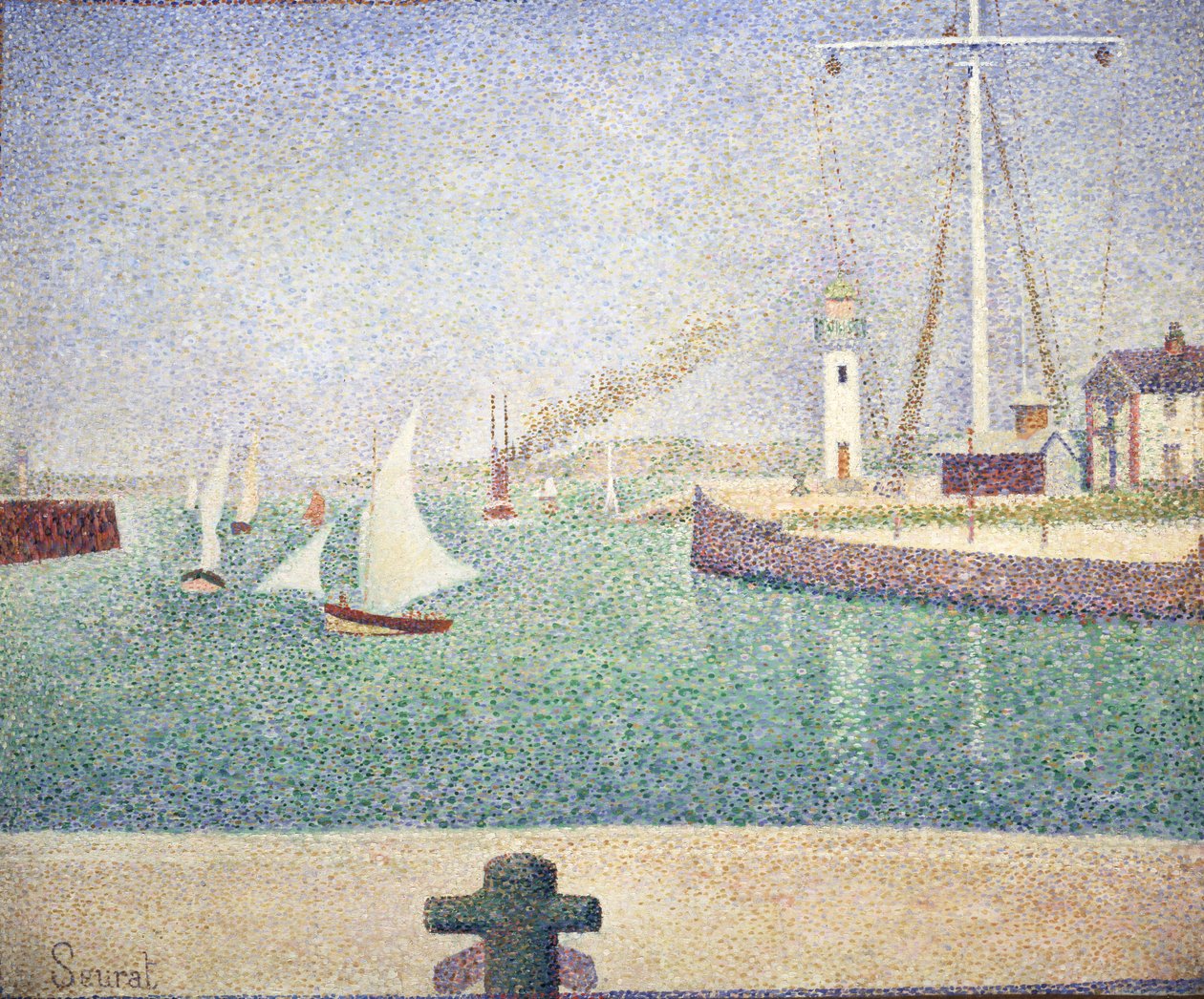 Honfleurin sataman sisäänkäynti tekijältä Georges Seurat