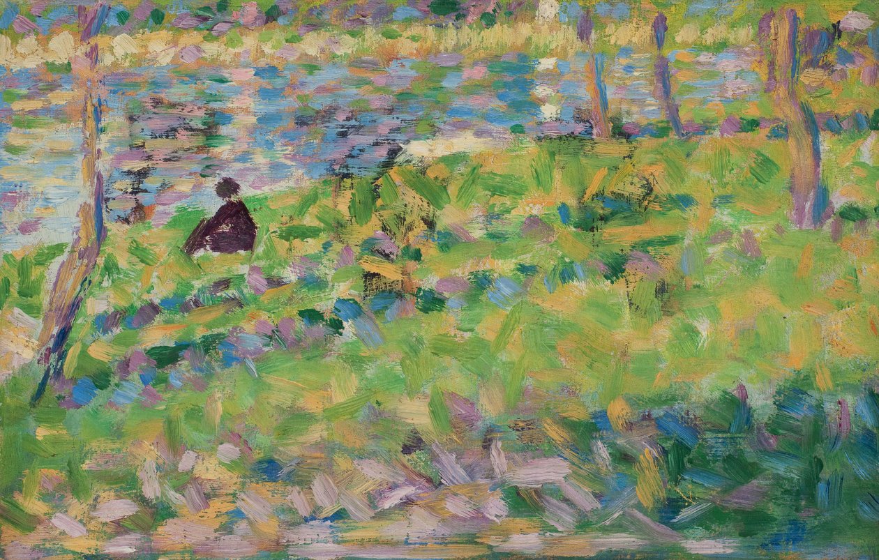 ranska: Paysage, homme assis tekijältä Georges Seurat