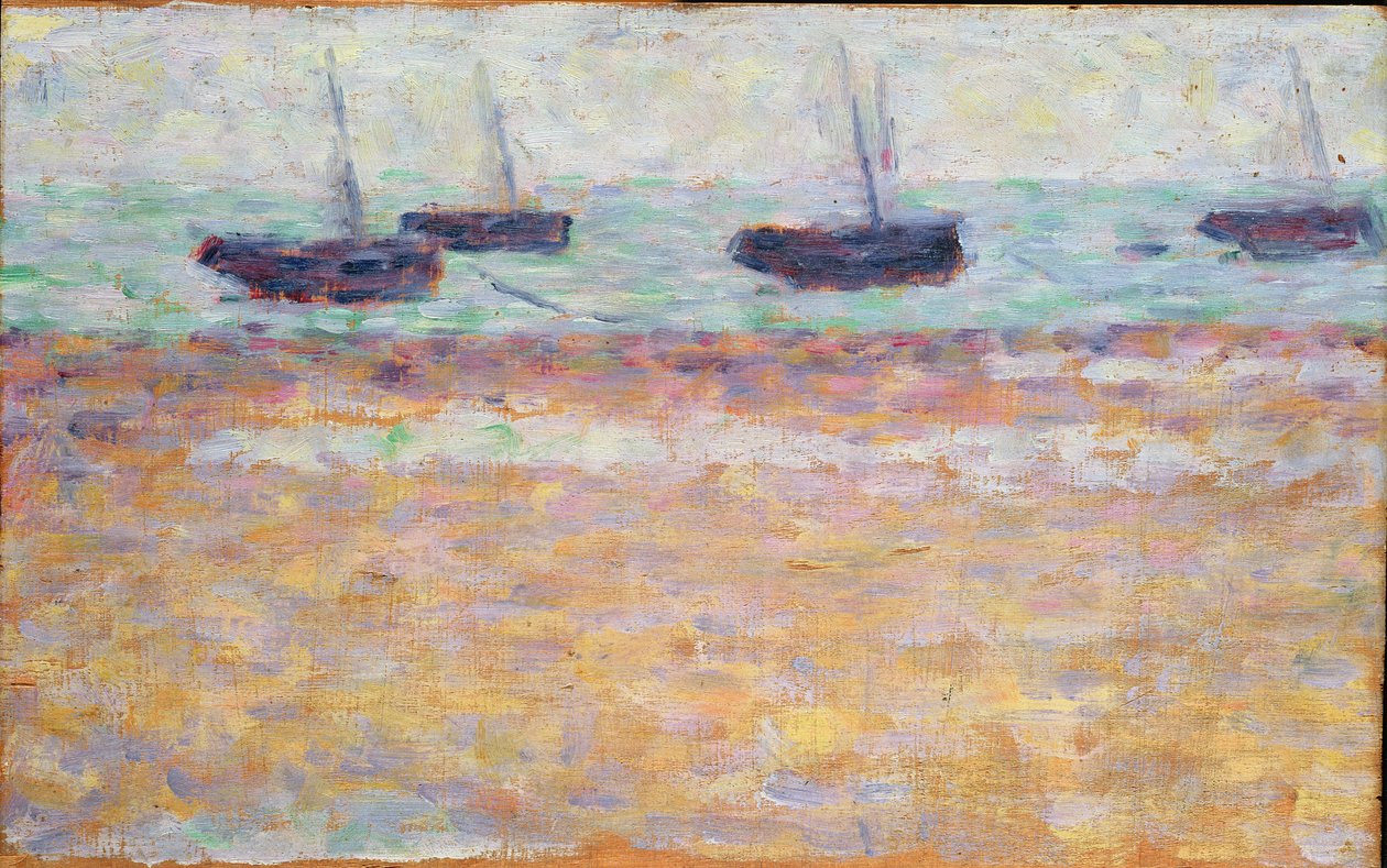 Grandcampin satama (neljä venettä) tekijältä Georges Seurat