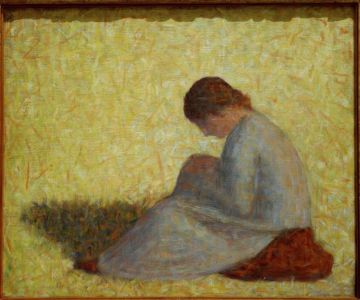 Paysanne assise dans l’herbe tekijältä Georges Seurat