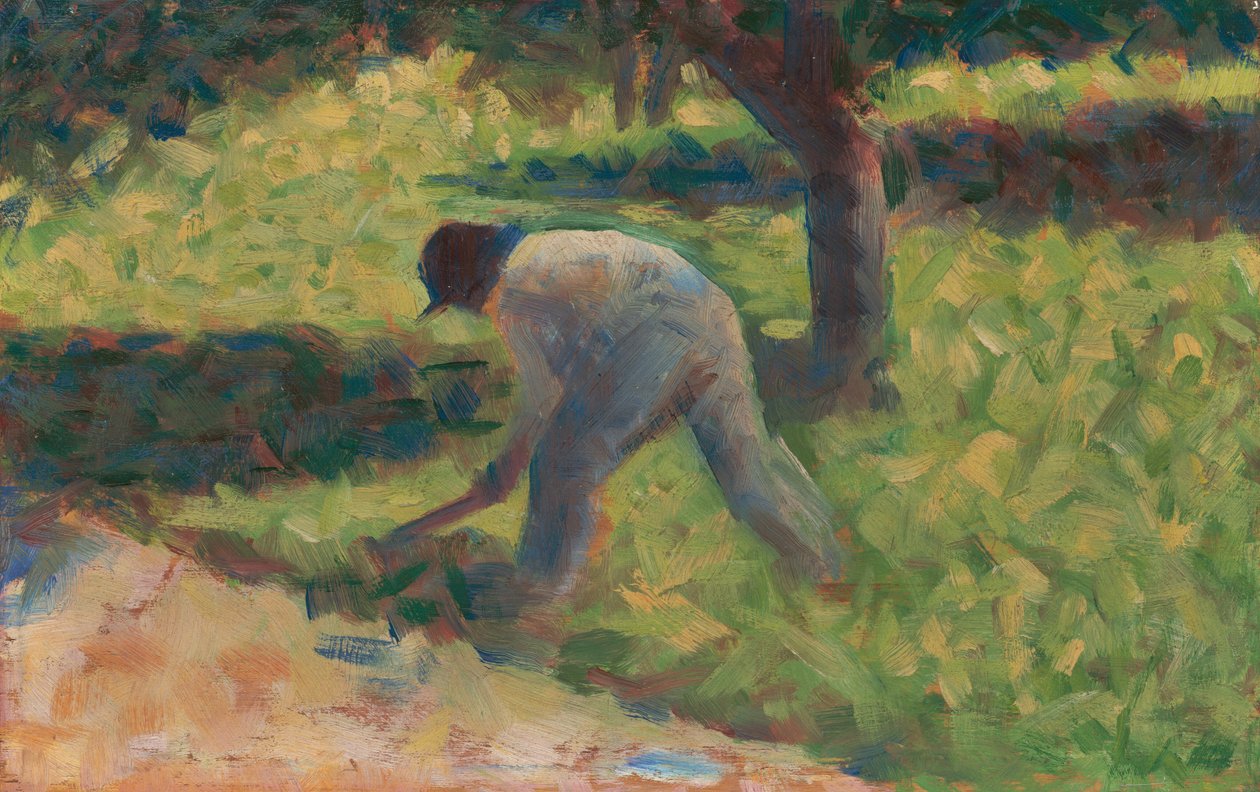 Talonpoika, jolla on kuokka tekijältä Georges Seurat