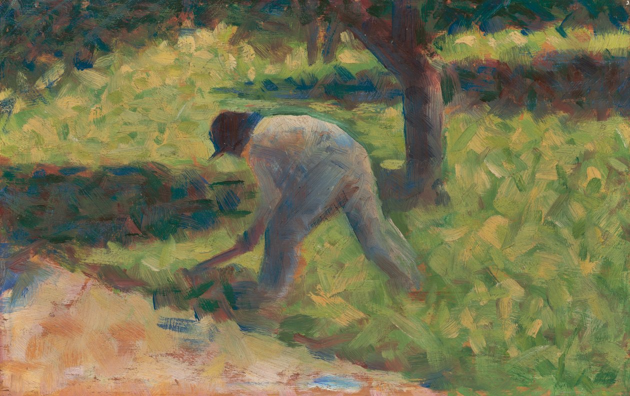 Talonpoika kairan kanssa, noin 1882 tekijältä Georges Seurat