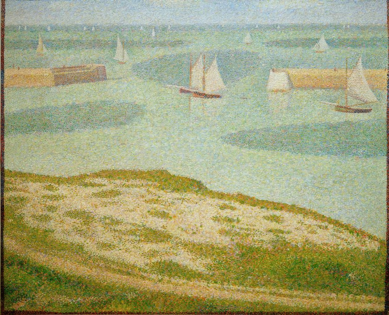 Port-en-Bessin, sisäänkäynti ulkosatamaan tekijältä Georges Seurat