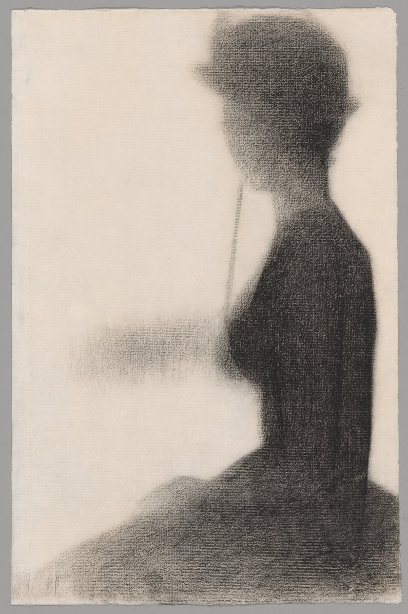 Istuva nainen aurinkovarjon kanssa (opinnäyte La Grande Jattea varten) tekijältä Georges Seurat