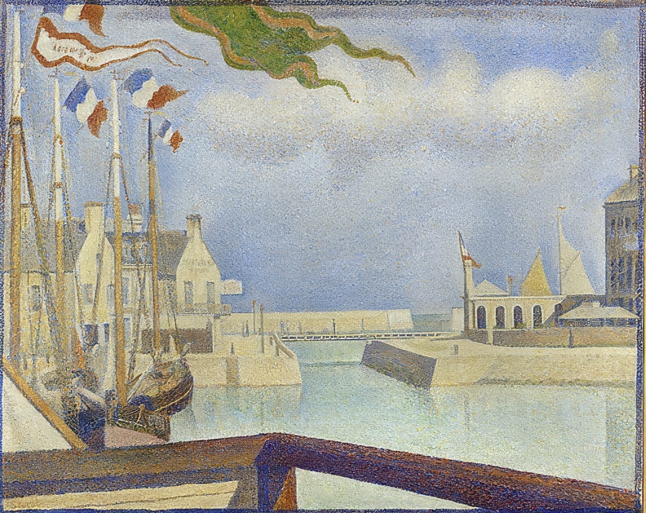 Sonntag Port-en-Bessinissä (Port-en-Bessin, sunnuntaina). 1888 tekijältä Georges Seurat