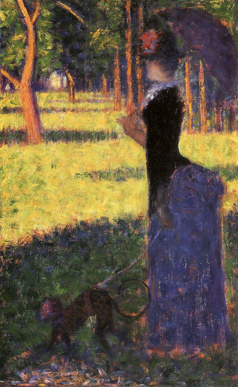 Tutkimus La Grande Jatte: Nainen apina, 1884 tekijältä Georges Seurat