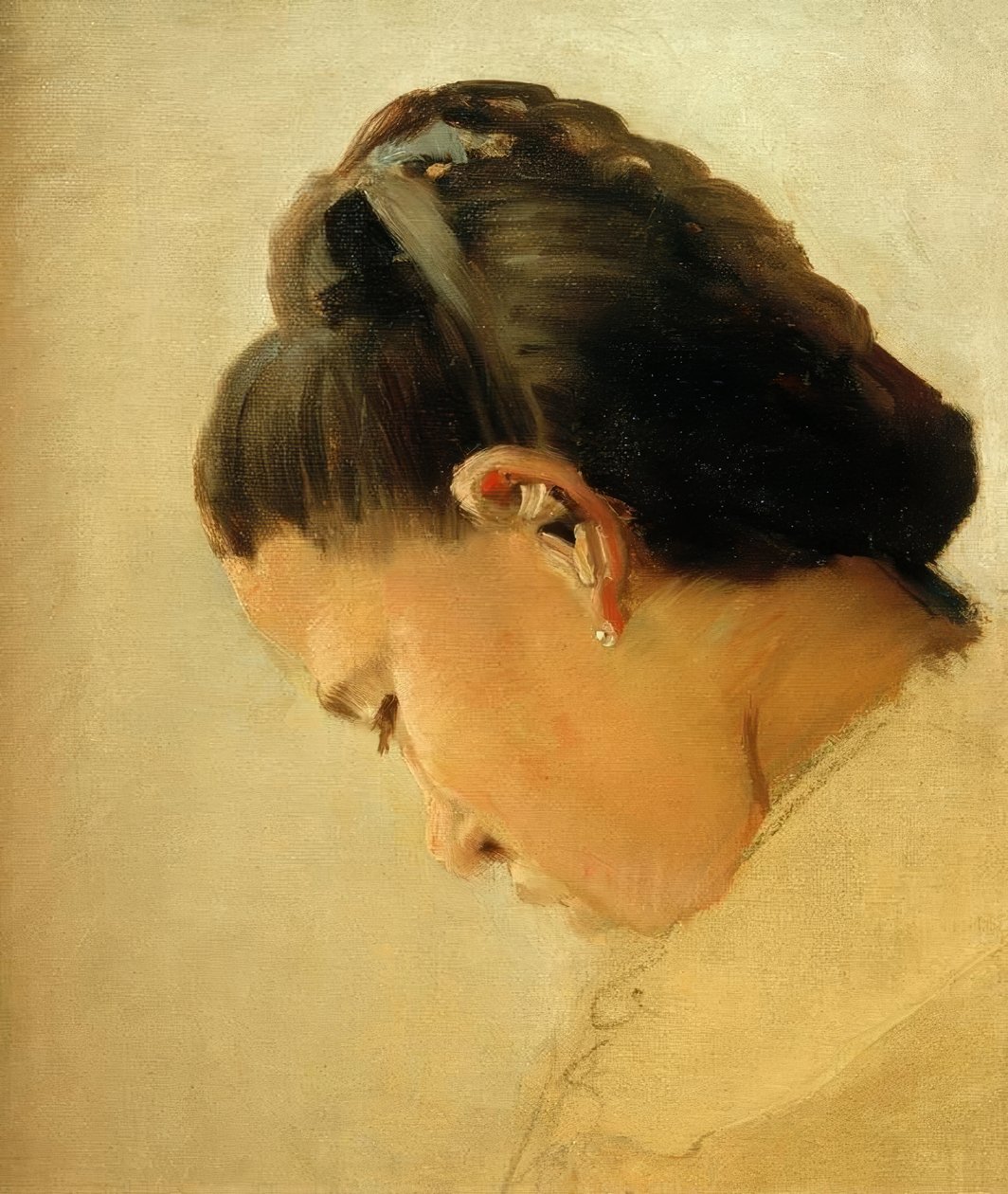 Tête de jeune fille (nuoren tytön pää) tekijältä Georges Seurat