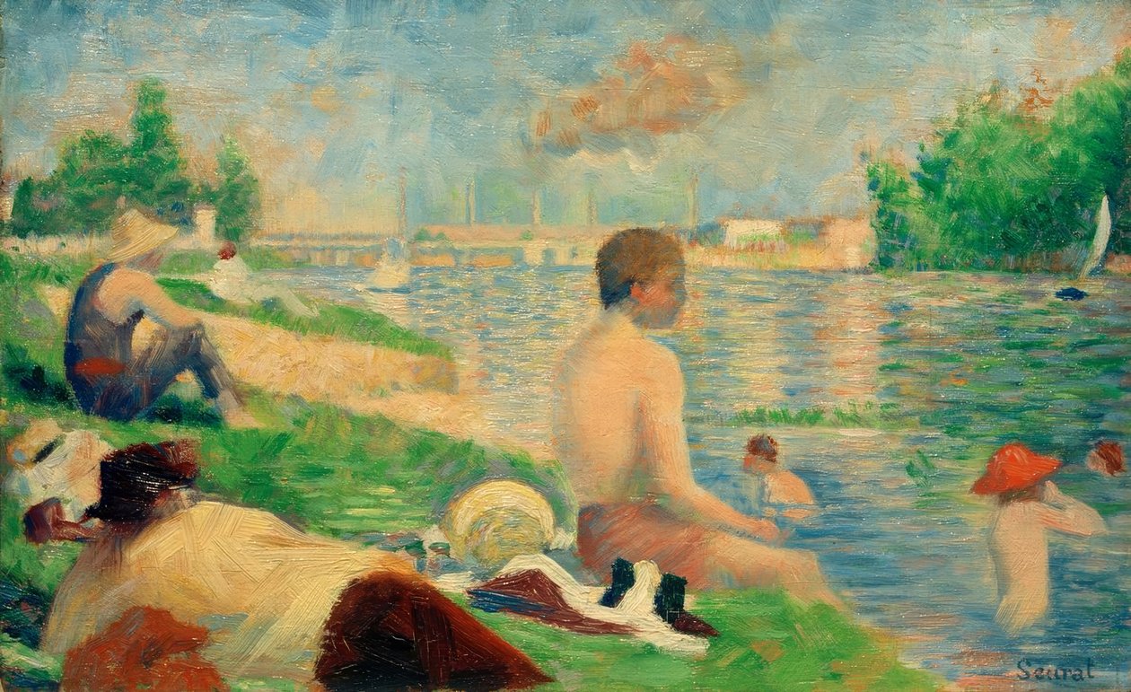 Une Baignade, Asnières (Badeplatz Asnières / Finale Studie) tekijältä Georges Seurat