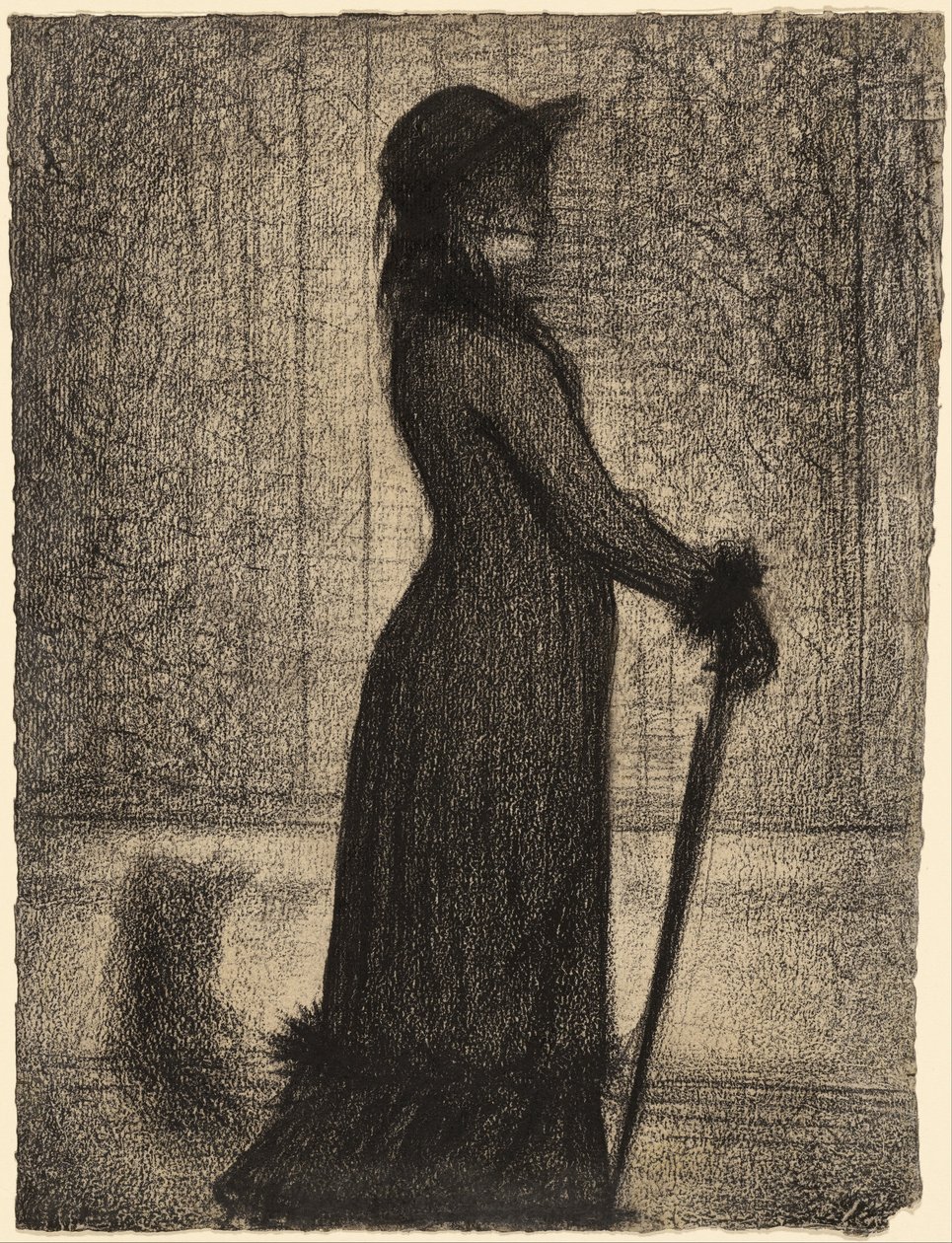 Nainen kävelyllä (Une élégante) tekijältä Georges Seurat