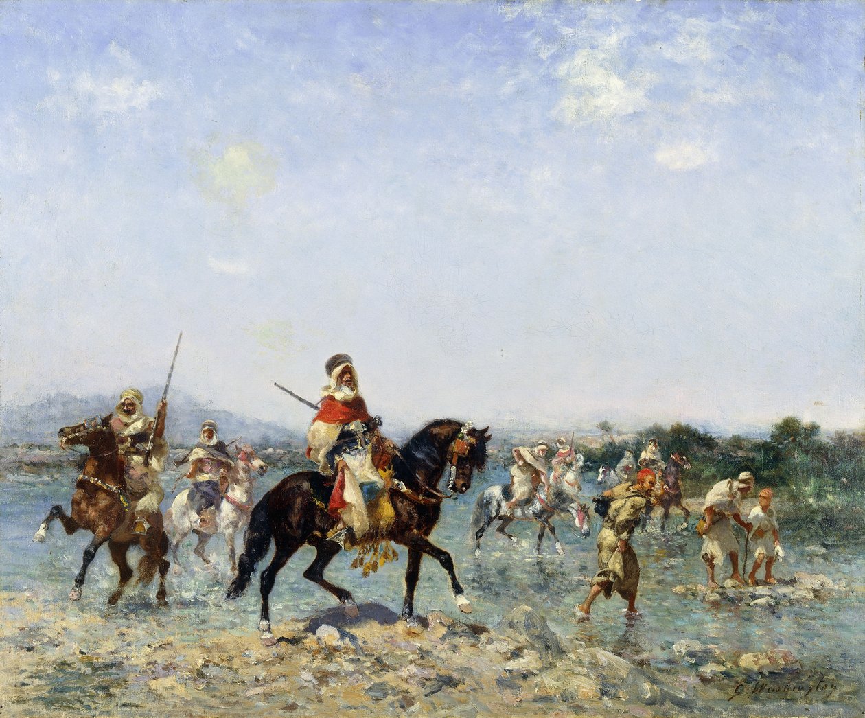 arabien ratsuväki pyörittää virtaa, tekijältä Georges Washington