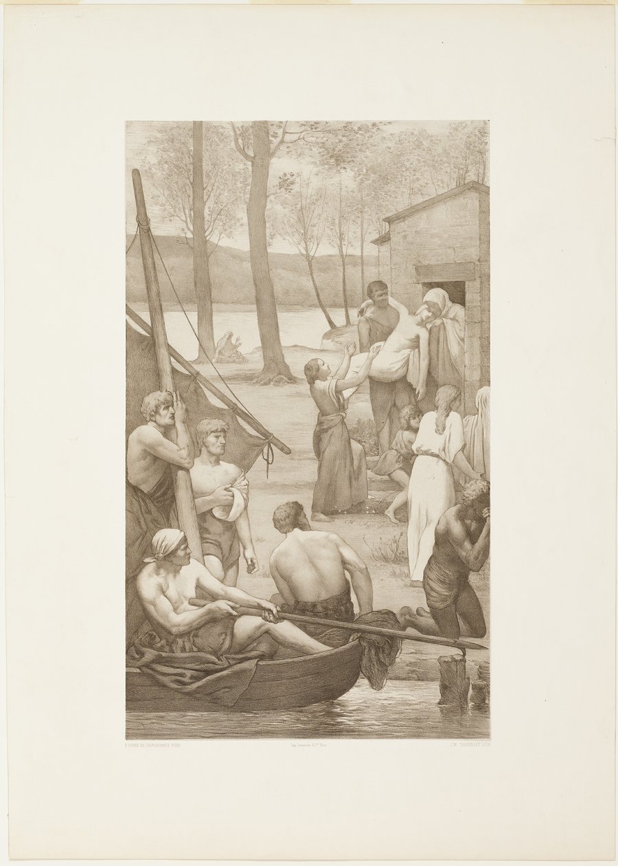 Saint Genevièven pastoraalielämä (vasen paneeli) tekijältä Georges William Thornley