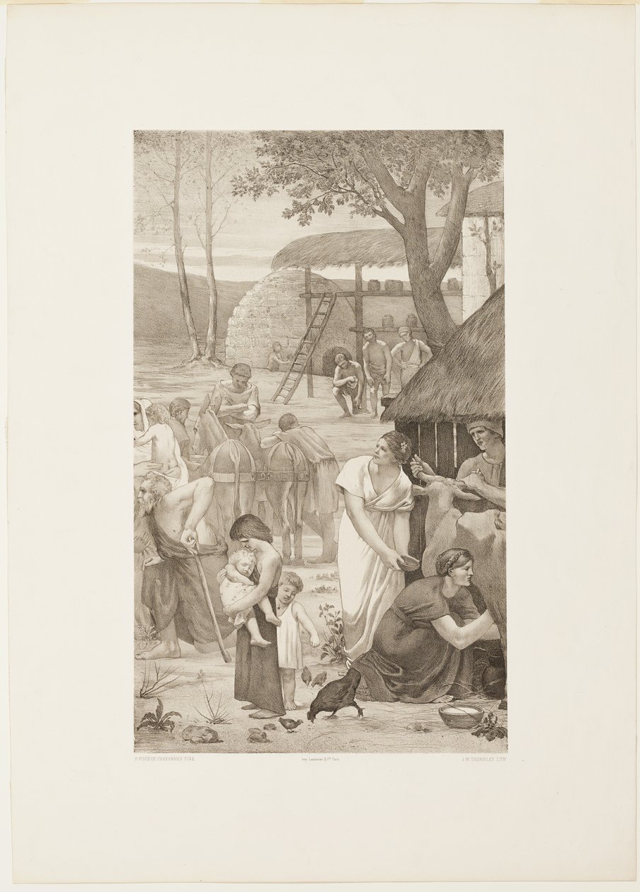 Saint Genevièven pastoraalielämä (oikea paneeli) tekijältä Georges William Thornley