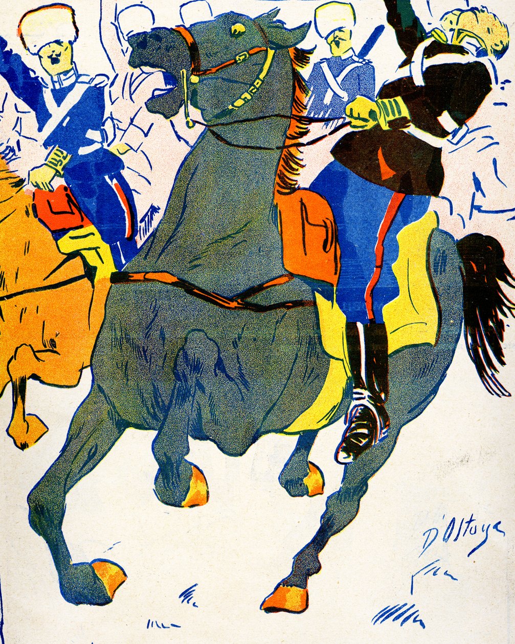 Bulgaria mobilisoi joukkonsa sotaan, 1908. . tekijältä Georges d 1878 1937 Ostoya