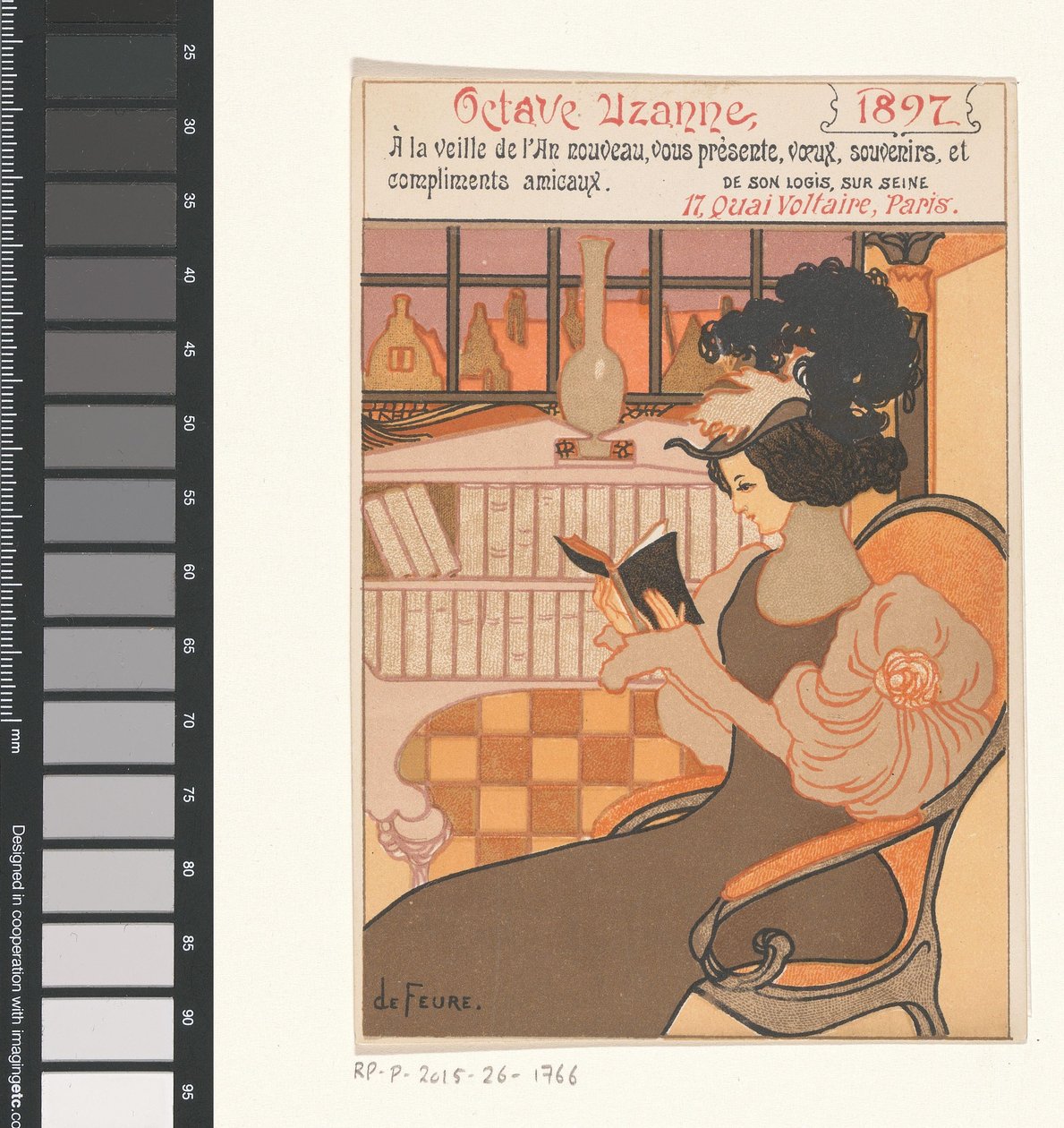 Octave Uzannen uudenvuodentoivotus vuodelle 1897 tekijältä Georges de Feure