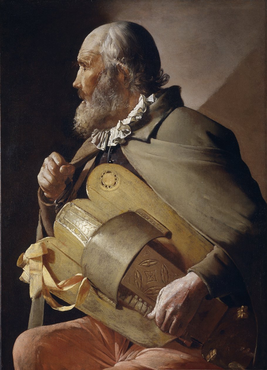 Blind Hurdy-Gurdy Player, 1610-1630 tekijältä Georges de La Tour