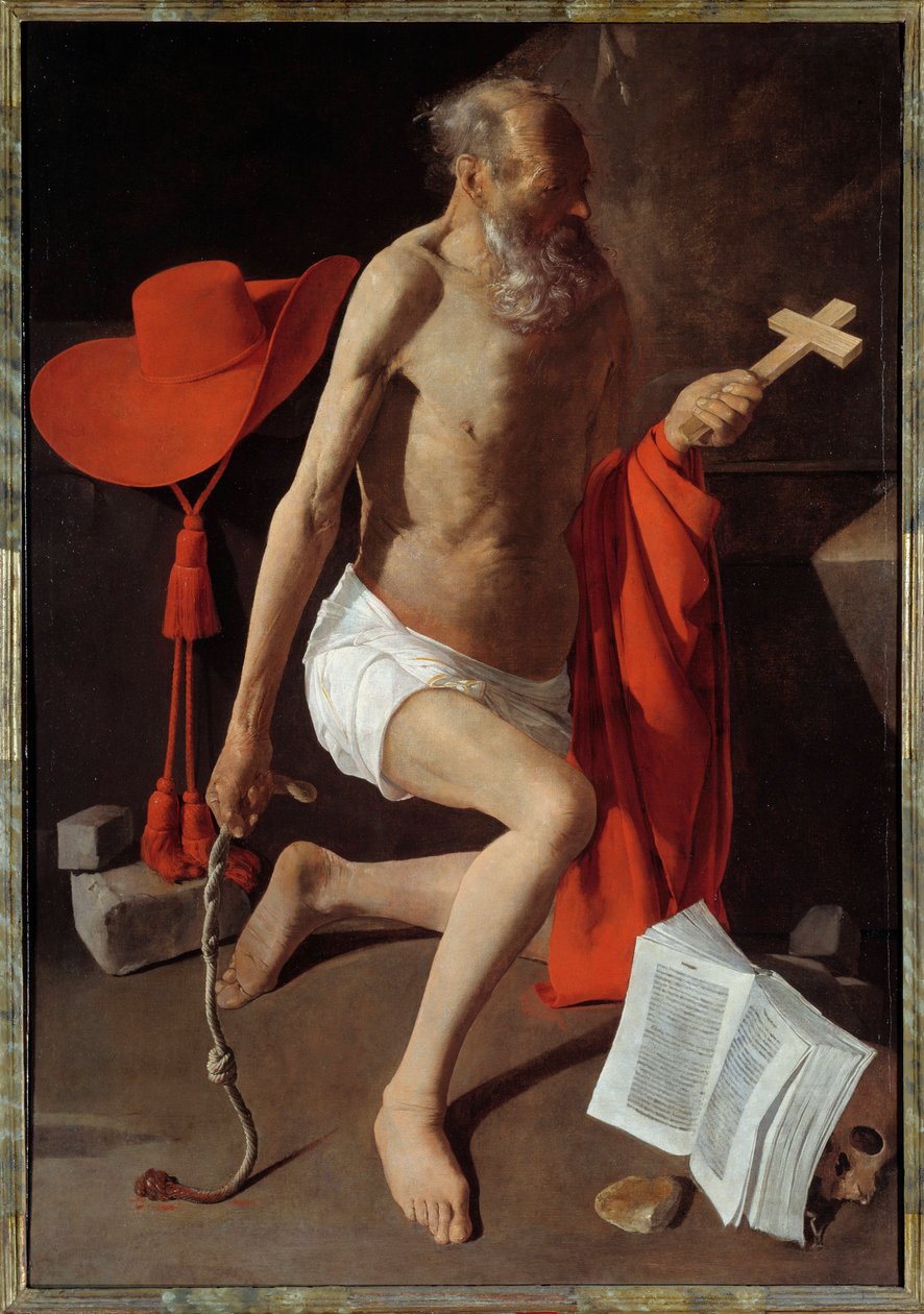 Pyhä Jerome katuvainen. Georges De La Tourin maalaus (1593-1652) tekijältä Georges de La Tour