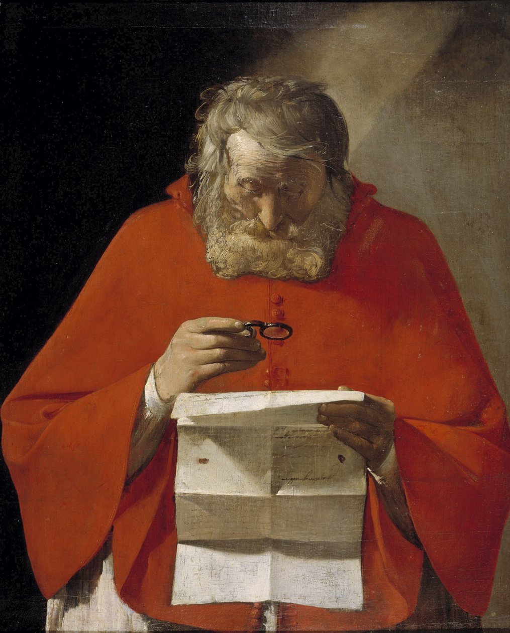 Pyhä Jerome lukemassa kirjettä, n. 1628-1629 tekijältä Georges de La Tour
