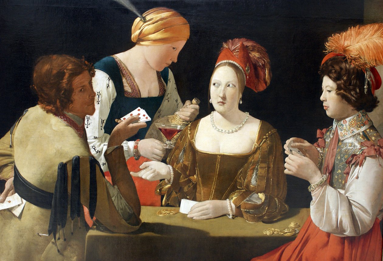 The Cheat with the Ace of Diamonds, c. 1635 tekijältä Georges de La Tour