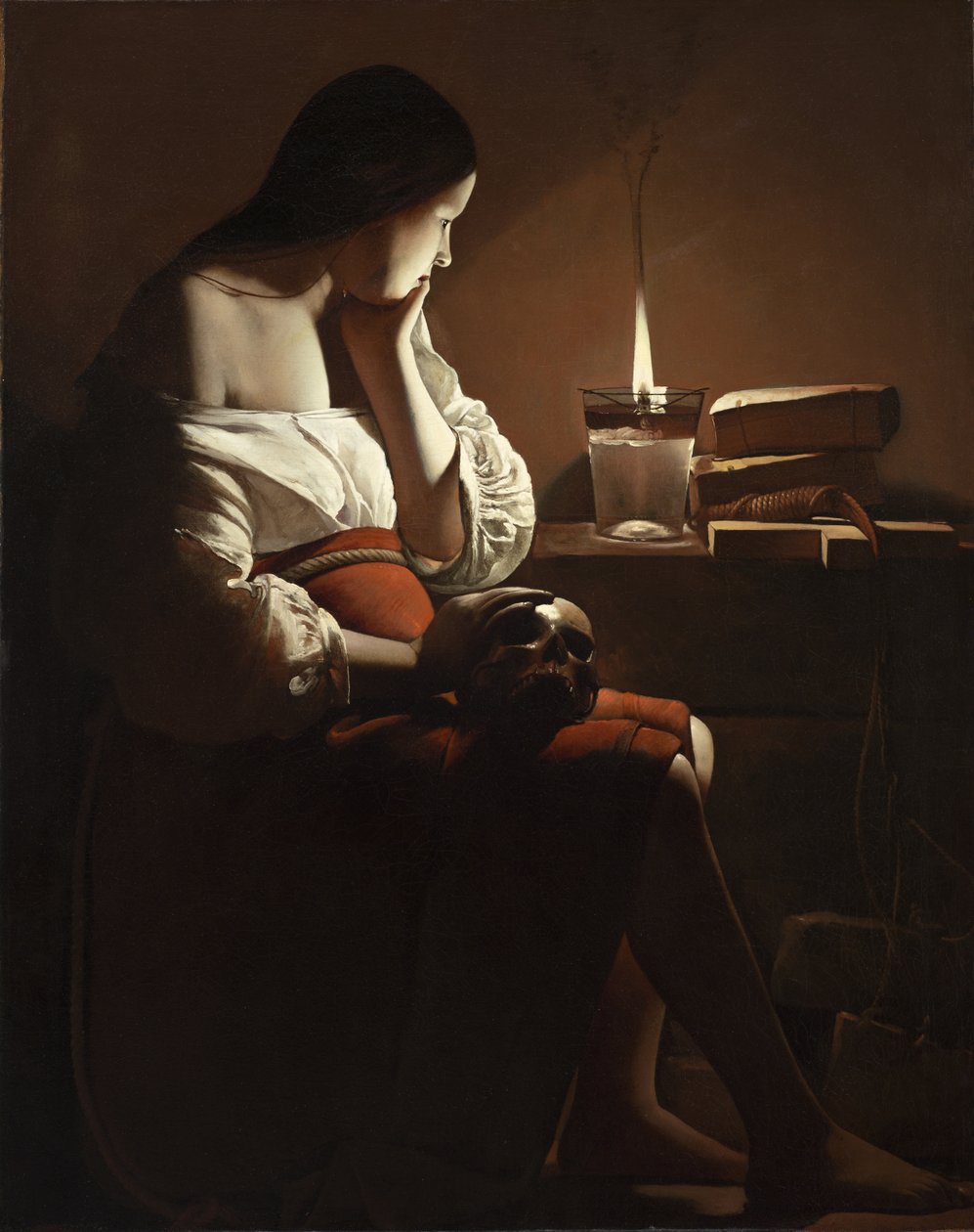 Magdalena ja savuava liekki tekijältä Georges de La Tour