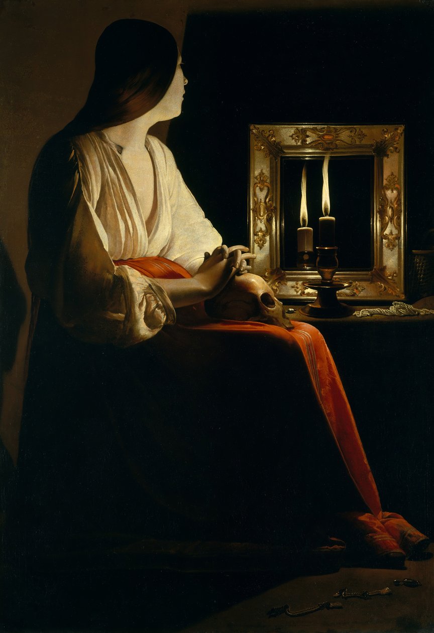 Katuva Magdalena, n. 1640. tekijältä Georges de La Tour