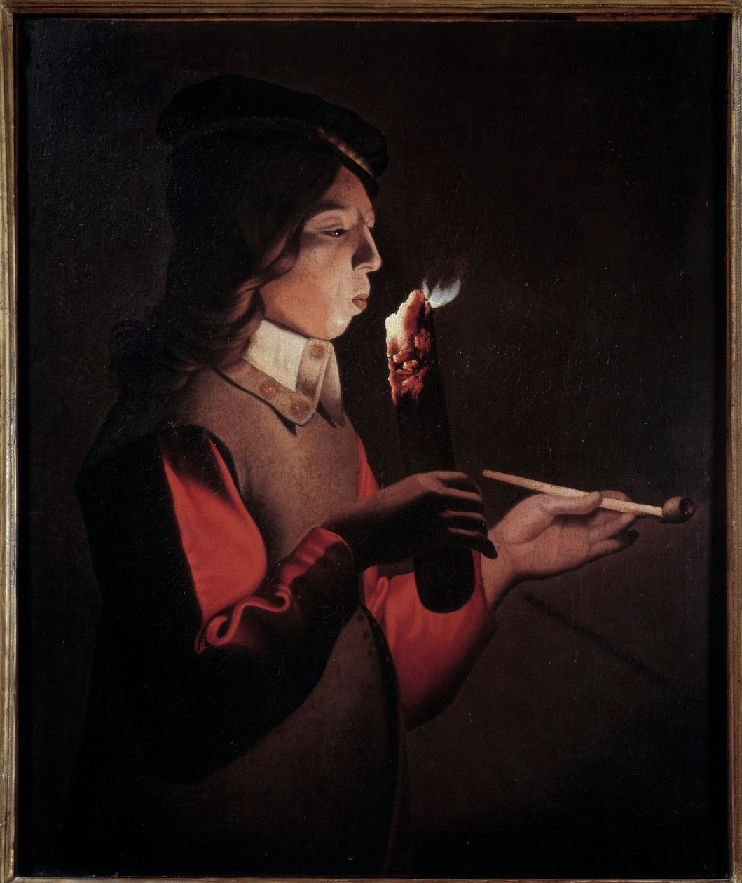Nuori tupakoitsija Georges de La Tourin maalaus (1593-1652) tekijältä Georges de La Tour