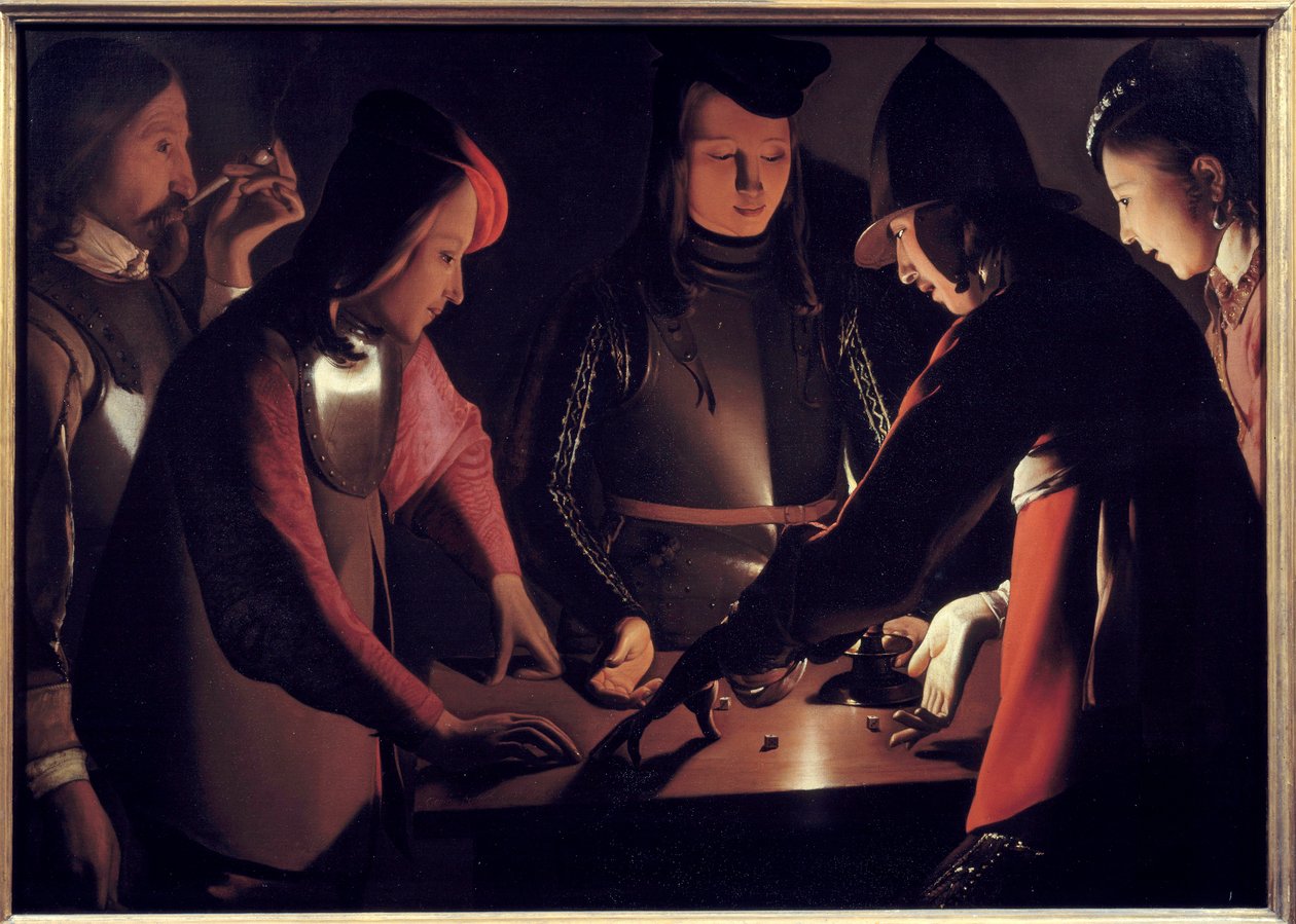Pelaajat. Georges De La Tourin maalaus (1593-1652) tekijältä Georges de La Tour