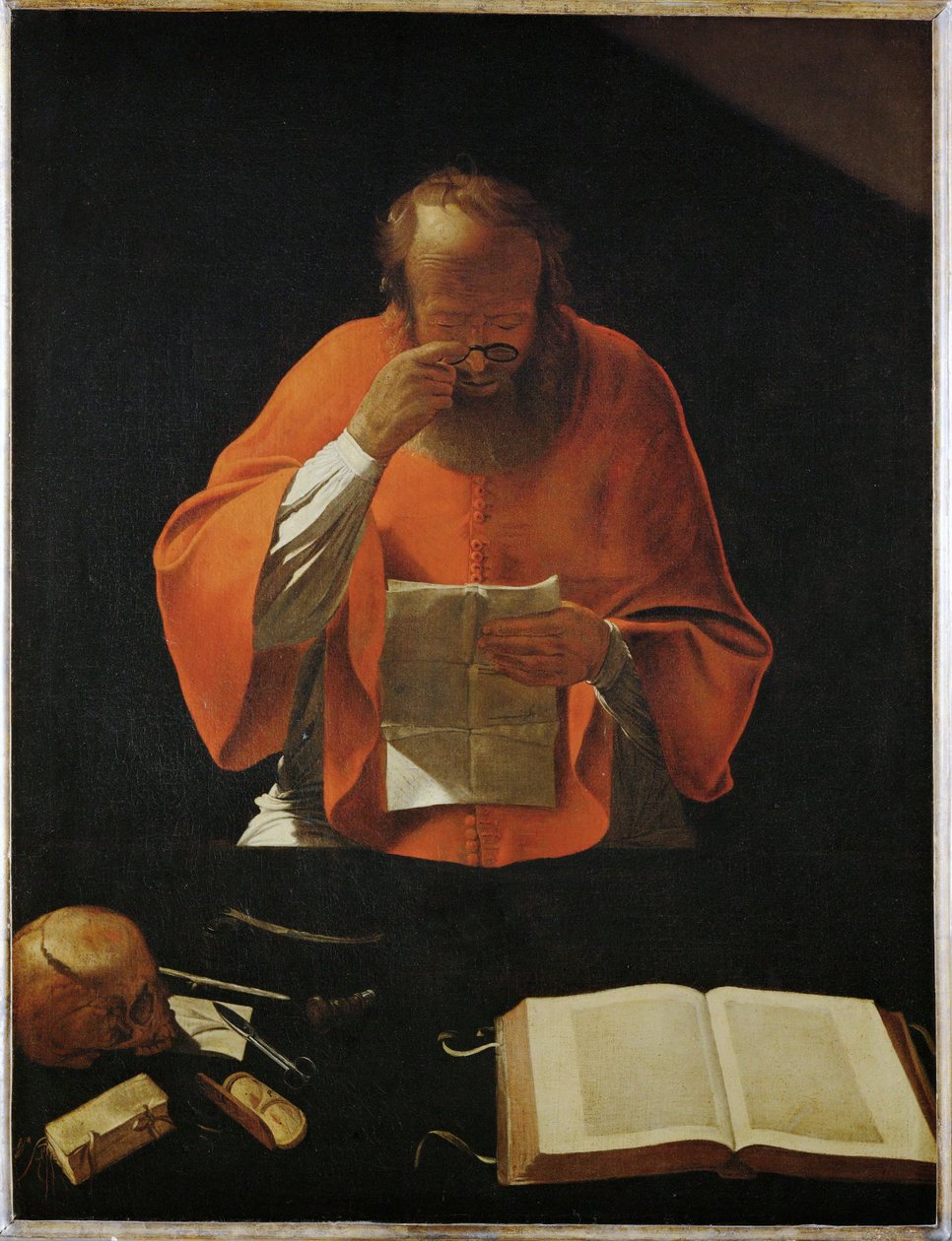 Saint Jerome lisant - Saint Jerome lukeminen ... tekijältä Georges de La Tour