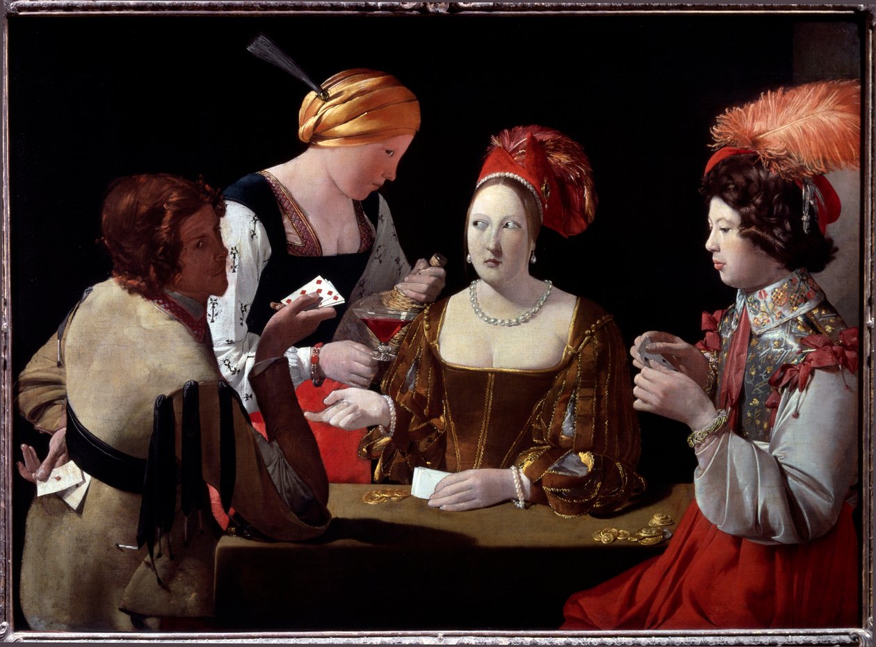 The Cheat with the Ace of Diamonds - öljy kankaalle tekijältä Georges de La Tour