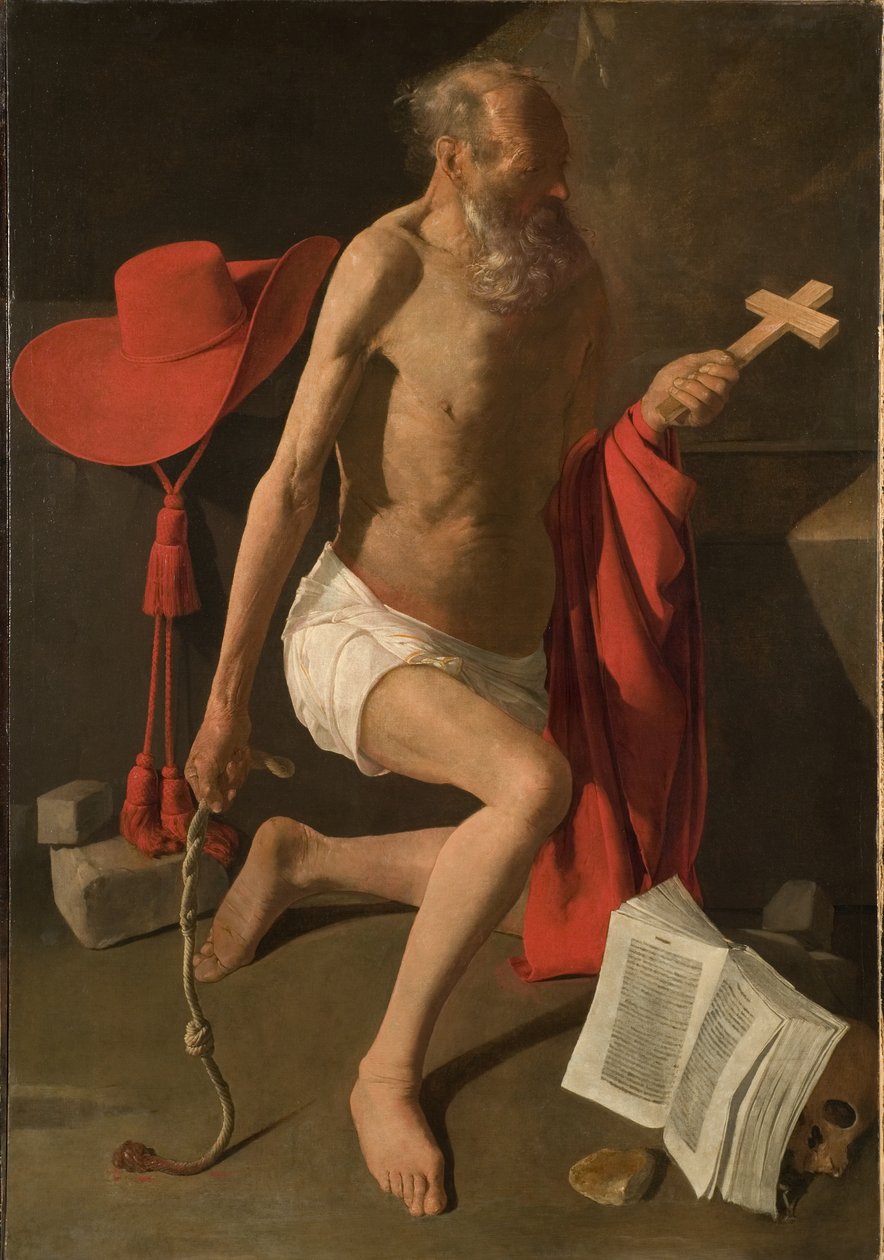 Katuva St. Hieronymus (öljy kankaalle) tekijältä Georges de La Tour