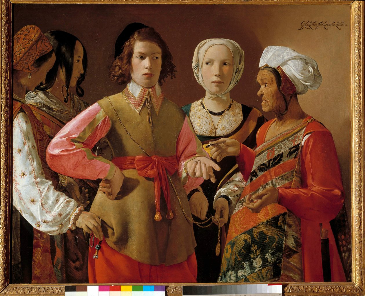 Ennustaja Georges de La Tourin (1593-1652) maalaus noin 1630, su. 1,01 x 1,23 m New York. Metropolitan museo tekijältä Georges de La Tour