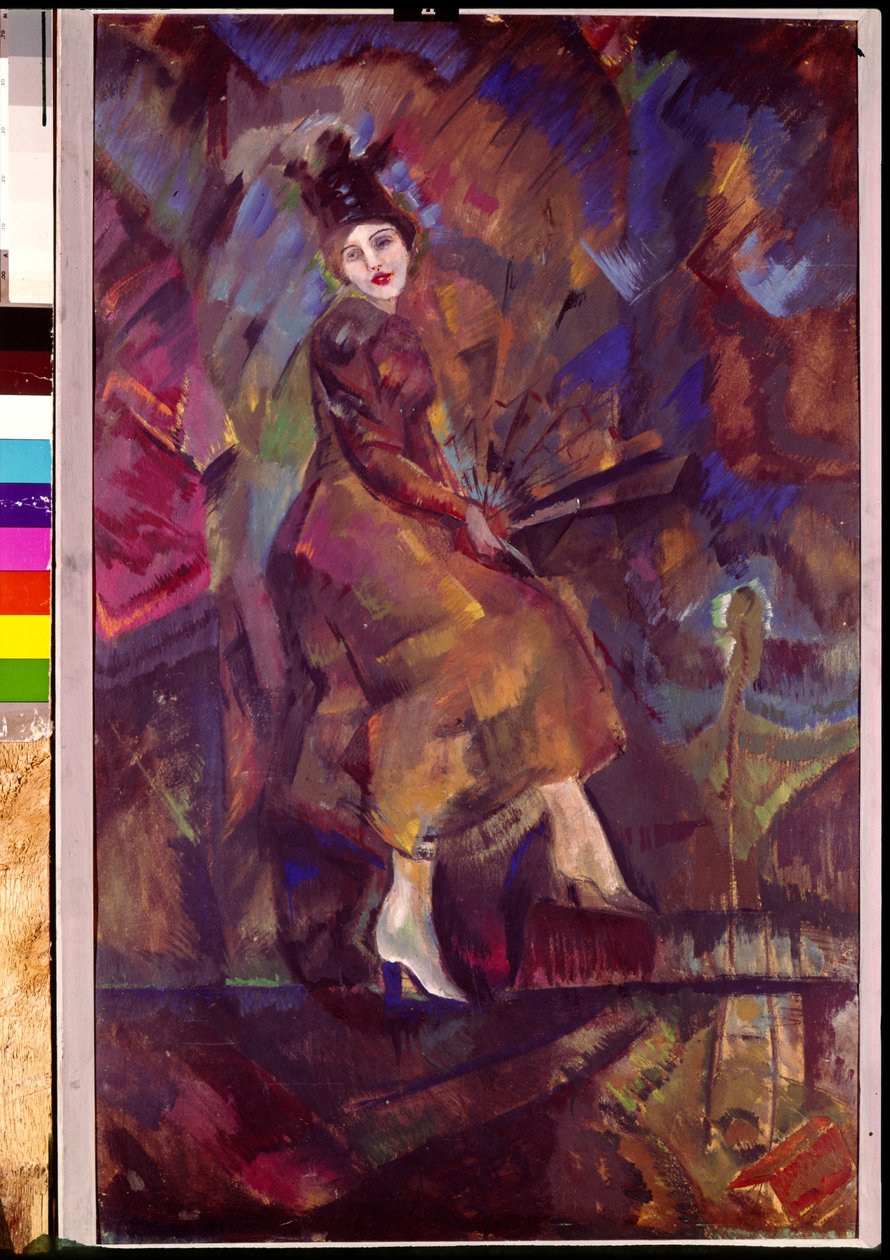 Panna Paskevichin muotokuva. Georgi Bogdanovich Yakulov (1884-1928) teoksia, tempera pahville, venäläinen taide, futurismi. Armenian kansallisgalleria, Jerevan (Armenia). tekijältä Georgy Bogdanovich Yakulov