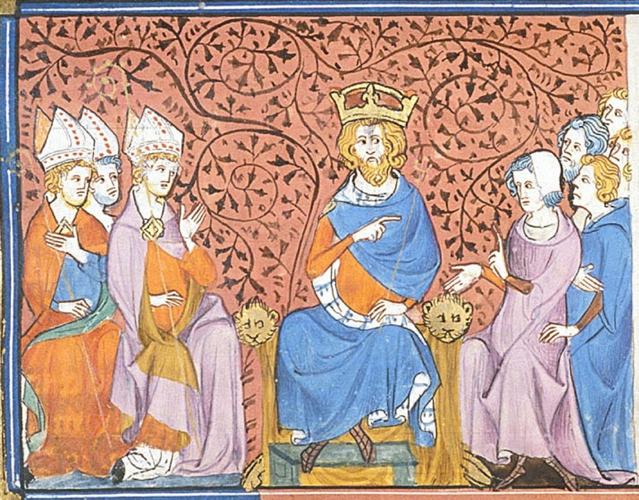 Kaarle Suuri neuvostossa, lähteestä Chroniques de France ou de St Denis, 1300-luku (22702883582). tekijältä Georgia Levan Ramishvili from Tbilisi