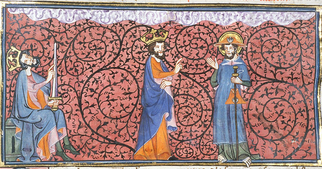 Kaarle Suuren näkyjä Linnunradasta ja Jaakobista, lähteestä Chroniques de France ou de St Denis, 1300-luku (22690449466). tekijältä Georgia Levan Ramishvili from Tbilisi