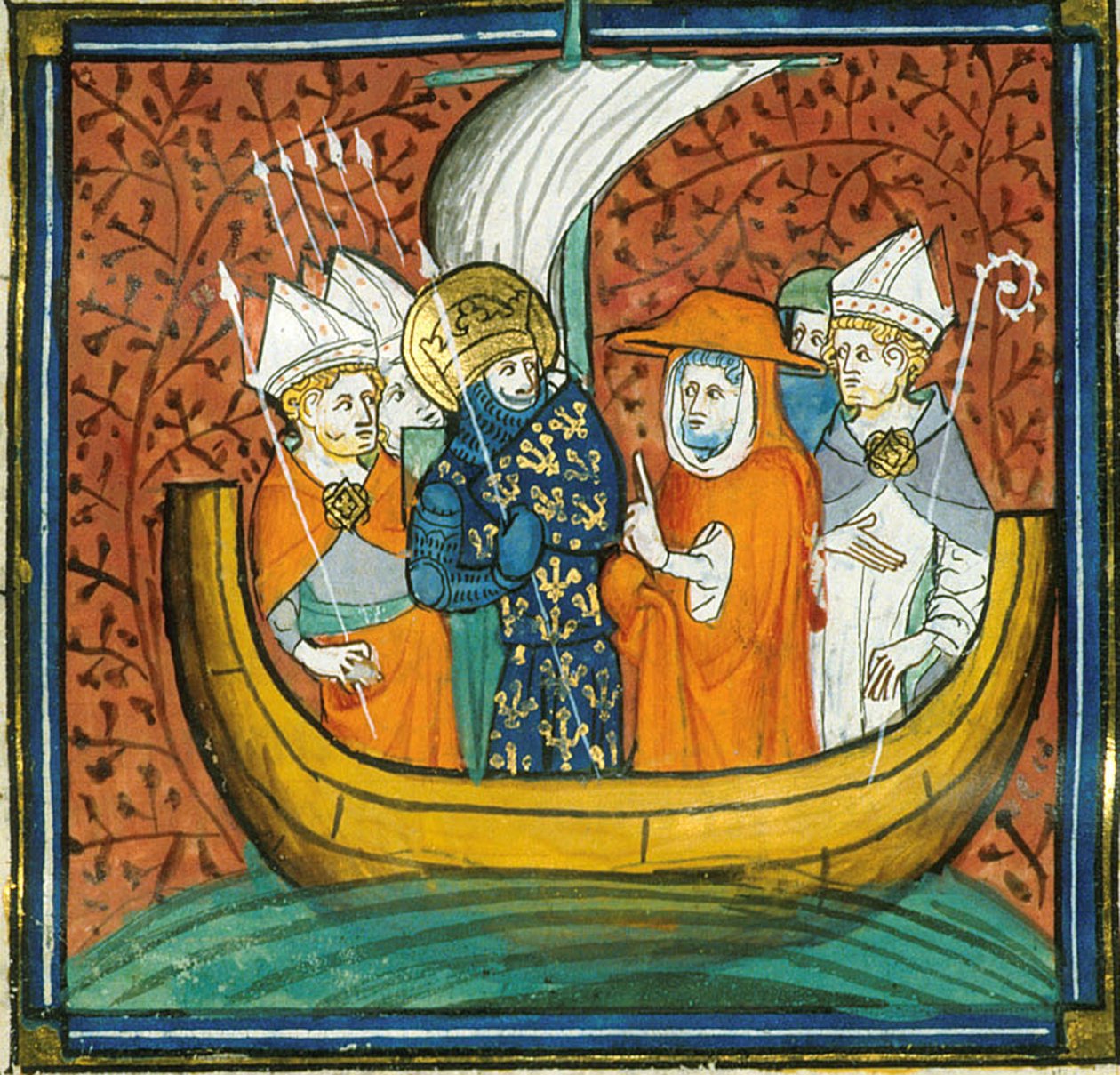 Neuvosto laivalla, lähteestä Chroniques de France ou de St Denis, 1300-luku (22528511880). tekijältä Georgia Levan Ramishvili from Tbilisi