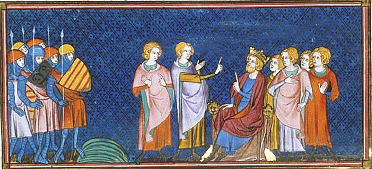 Englannin Henrik I vastaanottaa ranskalaisia lähettiläitä Gisorsin lähellä, Saint-Denisin kronikat 1332-50 (38750784602). tekijältä Georgia Levan Ramishvili from Tbilisi