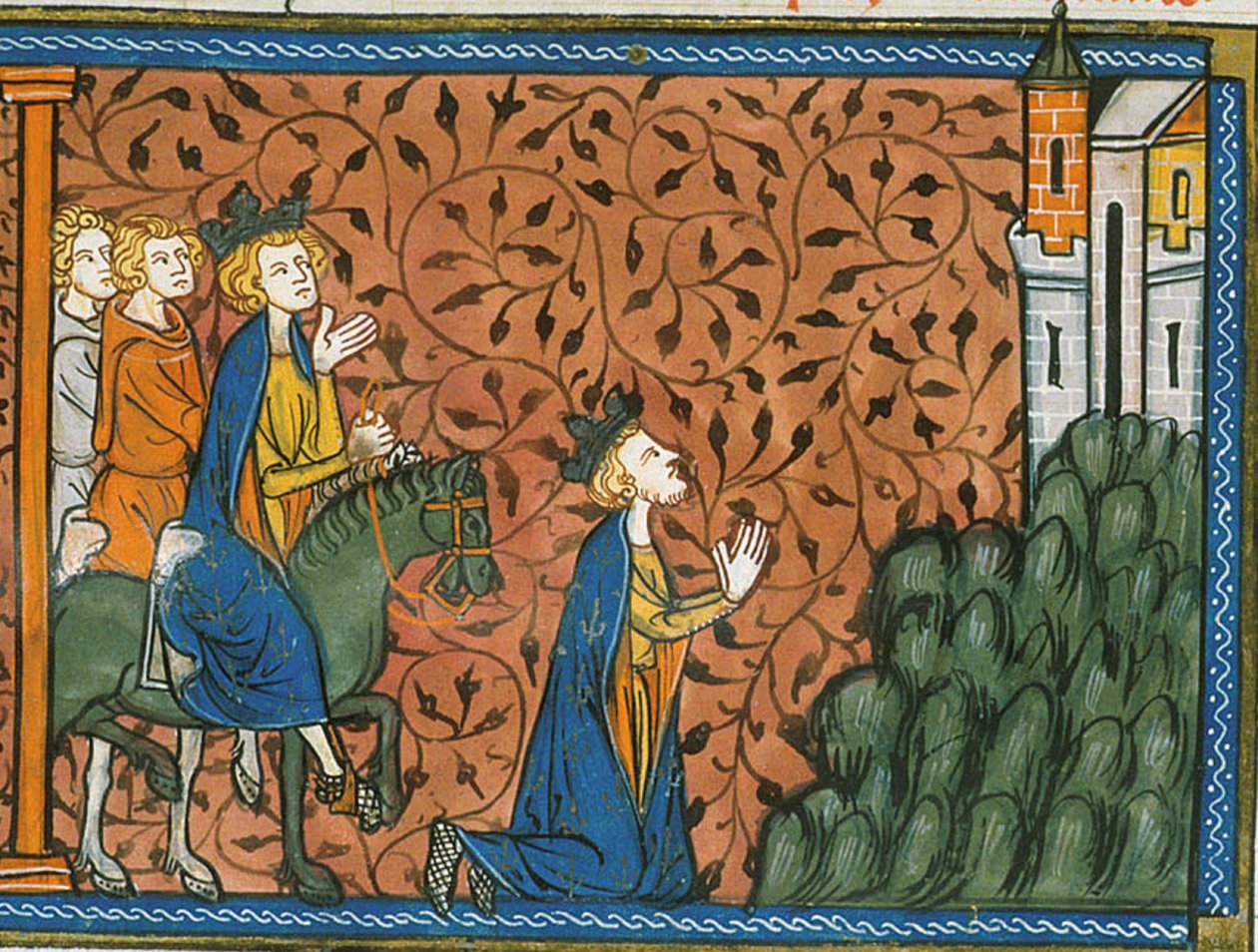 Ludvig IX pyhiinvaellusmatkalla Nasaretiin, lähteestä Chroniques de France ou de St Denis, 1300-luku (22528526100). tekijältä Georgia Levan Ramishvili from Tbilisi