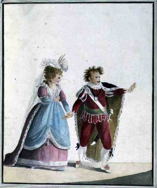 John Edwin (1749-90) ja Sarah Siddons (1755-1831) (akvarelli paperille) tekijältä Georgiana Jane Keate