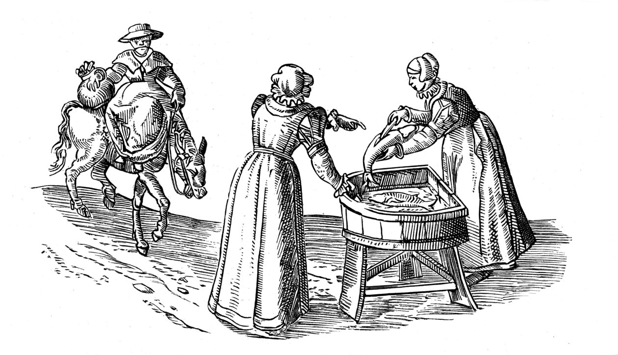 Kalakoju torilla, 1572 tekijältä Georgius Braun