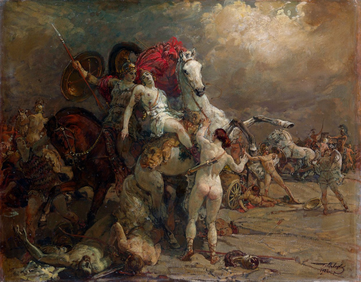 Loukkaantunut naissoturi Camille tekijältä Georgiy Konstantinovich Savitsky